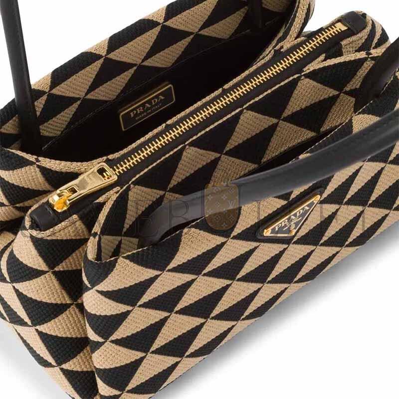 PRADA SMALL EMBROIDERED FABRIC PRADA SYMBOLE BAG 1BA368 (25*13.5*13cm)